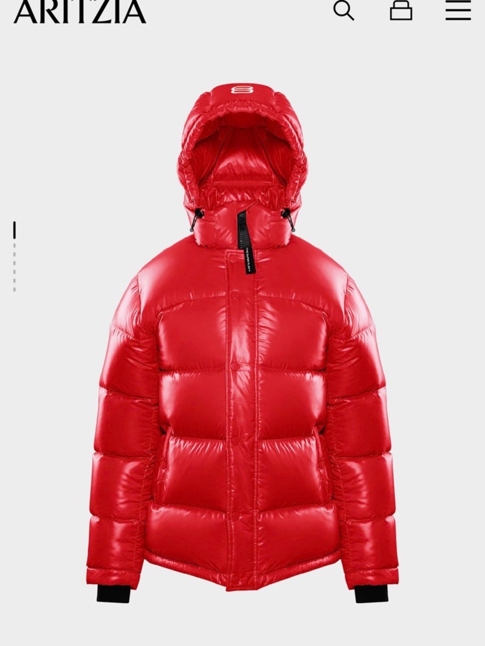 Aritzia Bright Red Quilted Puffer Jacket